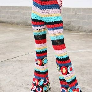 Free People Grandpa Crochet Flare Pants by Flook